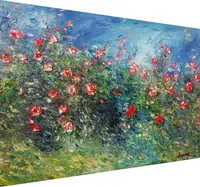 Summer Garden Roses — original impressionist oil painting by Volodymyr Myriyevskyy, 70 × 50 cm (28″ × 20″) — photo 2