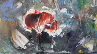 Red Poppies — original impressionist oil painting by Volodymyr Myriyevskyy, 60 × 40 cm (24″ × 16″) — photo 3