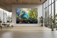 Forest Lake — original impressionist oil painting by Volodymyr Myriyevskyy, 70 × 50 cm (28″ × 20″) — photo 6
