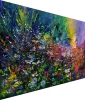 Fantasy of Wildflowers — original impressionist oil painting by Volodymyr Myriyevskyy, 70 × 50 cm (28″ × 20″) — photo 3