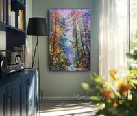 Forest of Dreams in Violet Light — original impressionist oil painting by Volodymyr Myriyevskyy, 40 × 60 cm (16″ × 24″) — photo 5