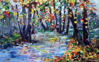 Autumn stroll — original oil painting by Volodymyr Myriyevskyy