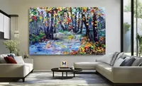 Autumn stroll — original impressionist oil painting by Volodymyr Myriyevskyy, 80 × 50 cm (31″ × 20″) — photo 5