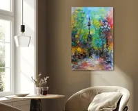 La Rambla, Busy Boulevard (Barcelona) — original impressionist oil painting by Volodymyr Myriyevskyy, 40 × 60 cm (16″ × 24″) — photo 6