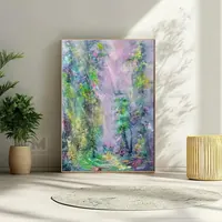 Light deep in the woods — original impressionist oil painting by Volodymyr Myriyevskyy, 50 × 70 cm (20″ × 28″) — photo 6