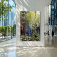 Sunlight in forest — original impressionist oil painting by Volodymyr Myriyevskyy, 40 × 60 cm (16″ × 24″) — photo 2