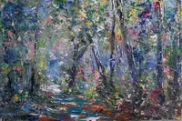 Walk in the forest — original oil painting by Volodymyr Myriyevskyy