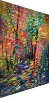 Forest Shadows — original impressionist oil painting by Volodymyr Myriyevskyy, 50 × 70 cm (20″ × 28″) — photo 5