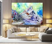 Mountain climbers — original impressionist oil painting by Volodymyr Myriyevskyy, 70 × 50 cm (28″ × 20″) — photo 4