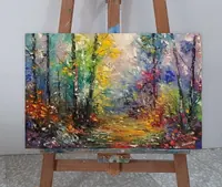Enchanted Forest Entrance — original impressionist oil painting by Volodymyr Myriyevskyy, 60 × 40 cm (24″ × 16″) — photo 4