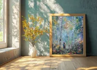 Romantic Stroll Among the Birches — original impressionist oil painting by Volodymyr Myriyevskyy, 50 × 60 cm (20″ × 24″) — photo 11