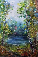 Small fisherman — original oil painting by Volodymyr Myriyevskyy