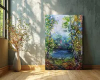 Small fisherman — original impressionist oil painting by Volodymyr Myriyevskyy, 40 × 60 cm (16″ × 24″) — photo 3
