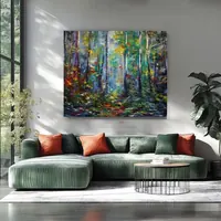 Emerald Forest Light — original impressionist oil painting by Volodymyr Myriyevskyy, 60 × 50 cm (24″ × 20″) — photo 3