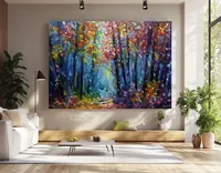Angelic Light in the Forest — original impressionist oil painting by Volodymyr Myriyevskyy, 70 × 50 cm (28″ × 20″) — photo 4