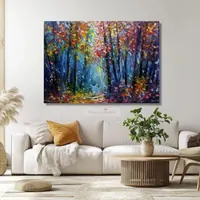 Angelic Light in the Forest — original impressionist oil painting by Volodymyr Myriyevskyy, 70 × 50 cm (28″ × 20″) — photo 6
