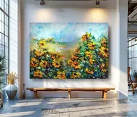 Sunflowers in the wind — original impressionist oil painting by Volodymyr Myriyevskyy, 70 × 50 cm (28″ × 20″) — photo 2