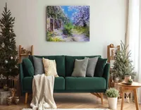 Cats in Garden — original impressionist oil painting by Volodymyr Myriyevskyy, 60 × 50 cm (24″ × 20″) — photo 2