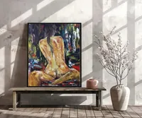 Erotic fantasy — original impressionist oil painting by Volodymyr Myriyevskyy, 50 × 60 cm (20″ × 24″) — photo 3