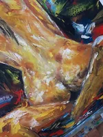 Erotic fantasy — original impressionist oil painting by Volodymyr Myriyevskyy, 50 × 60 cm (20″ × 24″) — photo 7