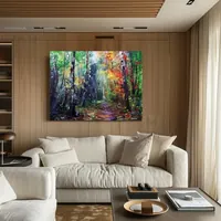 Colorful Woods Walk — original impressionist oil painting by Volodymyr Myriyevskyy, 80 × 60 cm (31″ × 24″) — photo 3