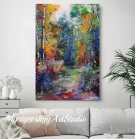 Path in the Woods, Autumn Birches — original impressionist oil painting by Volodymyr Myriyevskyy, 40 × 60 cm (16″ × 24″) — photo 2