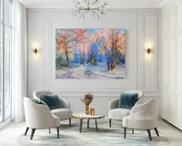 Frosty morning — original impressionist oil painting by Volodymyr Myriyevskyy, 70 × 50 cm (28″ × 20″) — photo 2