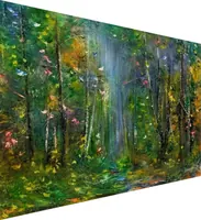Misty forest path — original impressionist oil painting by Volodymyr Myriyevskyy, 70 × 50 cm (28″ × 20″) — photo 2