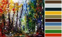 Romantic couple walking — original impressionist oil painting by Volodymyr Myriyevskyy, 60 × 50 cm (24″ × 20″) — photo 3