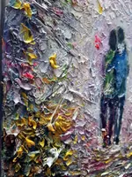 Romantic walk — original impressionist oil painting by Volodymyr Myriyevskyy, 60 × 40 cm (24″ × 16″) — photo 4