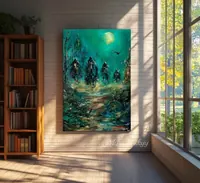 Dark Fantasy Riders — original impressionist oil painting by Volodymyr Myriyevskyy, 40 × 60 cm (16″ × 24″) — photo 3