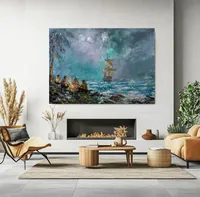 Chronicles of Pirate Adventures — original impressionist oil painting by Volodymyr Myriyevskyy, 70 × 50 cm (28″ × 20″) — photo 6